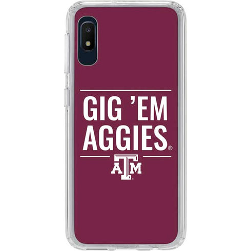 Texas A&M University Gig Em Aggies Galaxy A10e Clear Case