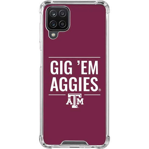 Texas A&M University Gig Em Aggies Galaxy A12 Clear Case