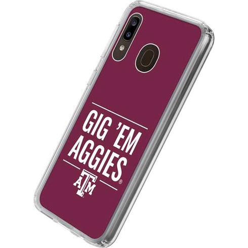 Texas A&M University Gig Em Aggies Galaxy A20 Clear Case