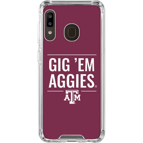Texas A&M University Gig Em Aggies Galaxy A30 Clear Case