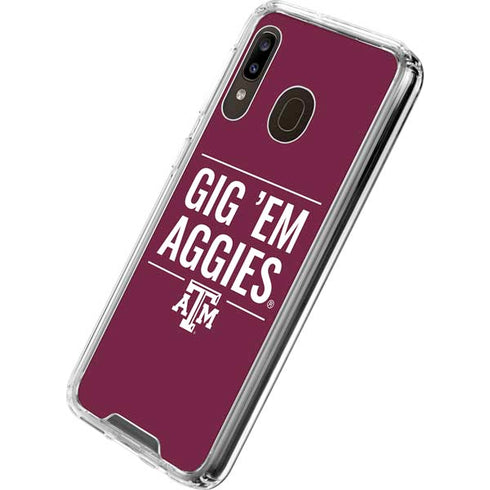 Texas A&M University Gig Em Aggies Galaxy A30 Clear Case