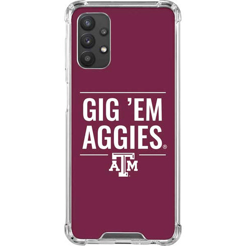 Texas A&M University Gig Em Aggies Galaxy A32 5G Clear Case