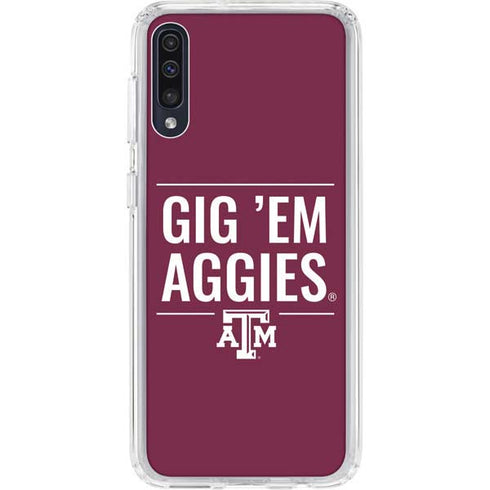 Texas A&M University Gig Em Aggies Galaxy A50 Clear Case