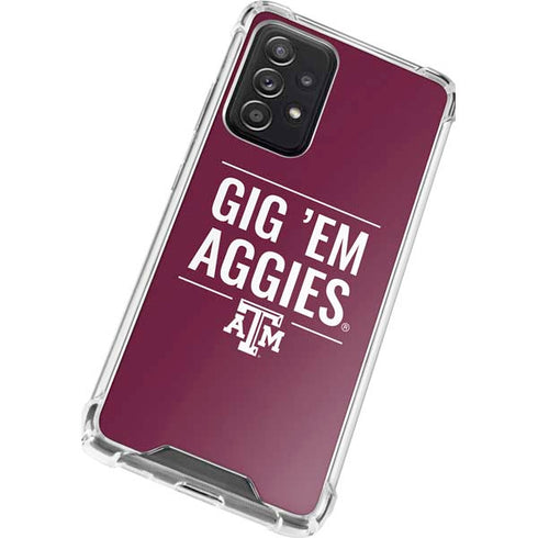 Texas A&M University Gig Em Aggies Galaxy A52 5G Clear Case