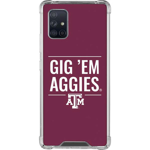 Texas A&M University Gig Em Aggies Galaxy A71 5G Clear Case