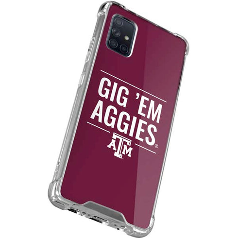 Texas A&M University Gig Em Aggies Galaxy A71 5G Clear Case