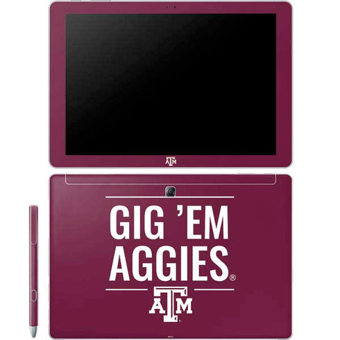 Texas A&M University Gig Em Aggies Galaxy Book 12in Skin