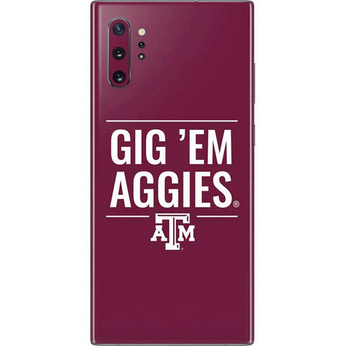 Texas A&M University Gig Em Aggies Galaxy Note 10 Plus Skin