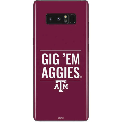 Texas A&M University Gig Em Aggies Galaxy Note 8 Skin