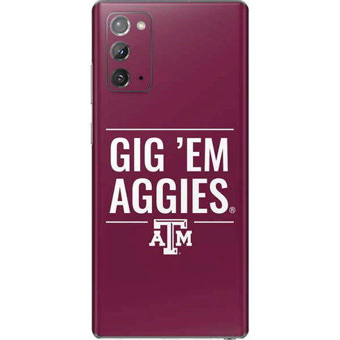 Texas A&M University Gig Em Aggies Galaxy Note20 5G Skin