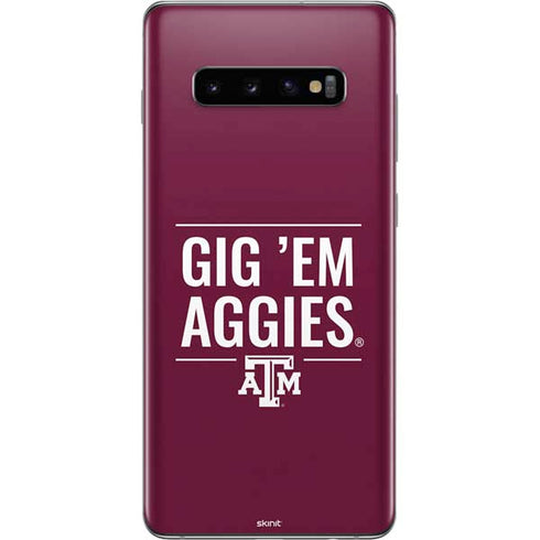 Texas A&M University Gig Em Aggies Galaxy S10 Plus Skin