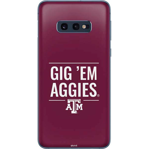 Texas A&M University Gig Em Aggies Galaxy S10e Skin