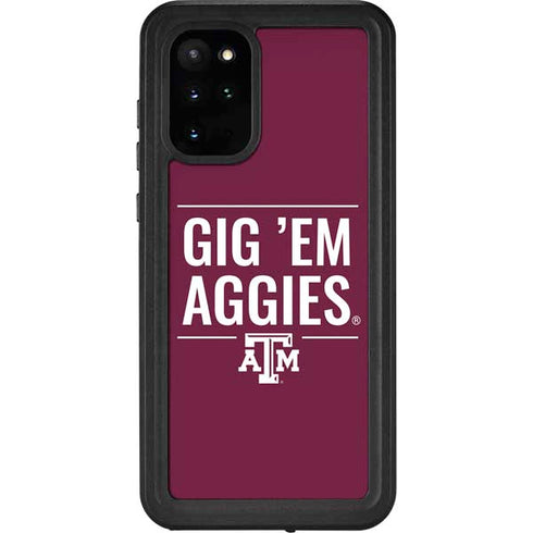 Texas A&M University Gig Em Aggies Galaxy S20 Plus Waterproof Case