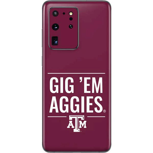 Texas A&M University Gig Em Aggies Galaxy S20 Ultra 5G Skin