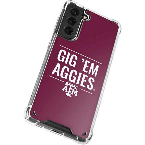 Texas A&M University Gig Em Aggies Galaxy S21 5G Clear Case