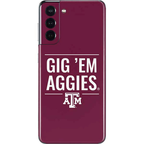 Texas A&M University Gig Em Aggies Galaxy S21 5G Skin