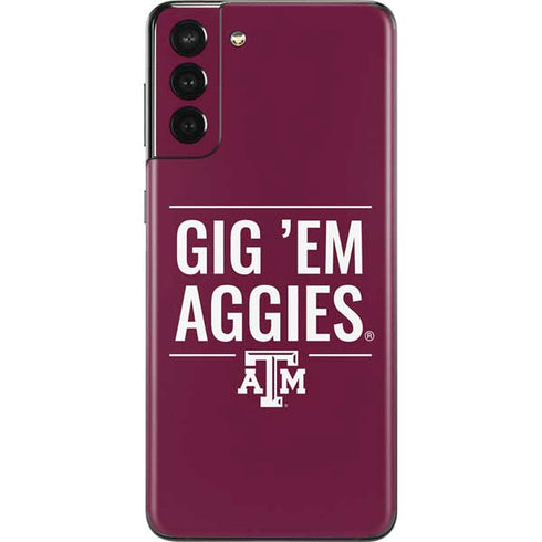 Texas A&M University Gig Em Aggies Galaxy S21 Plus 5G Skin