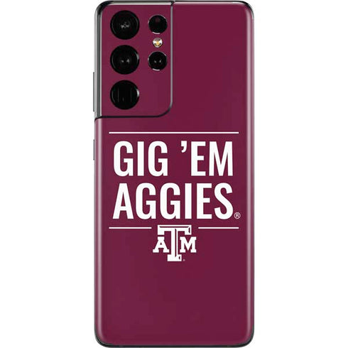 Texas A&M University Gig Em Aggies Galaxy S21 Ultra 5G Skin
