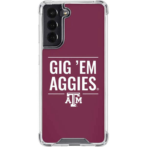 Texas A&M University Gig Em Aggies Galaxy S22 Clear Case