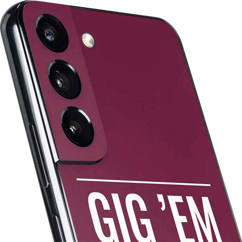 Texas A&M University Gig Em Aggies Galaxy S22 Skin