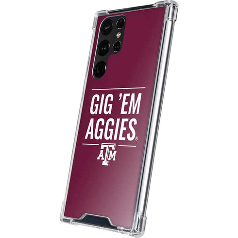 Texas A&M University Gig Em Aggies Galaxy S22 Ultra Clear Case