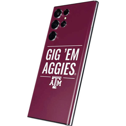 Texas A&M University Gig Em Aggies Galaxy S22 Ultra Skin