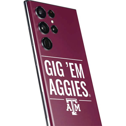 Texas A&M University Gig Em Aggies Galaxy S22 Ultra Skin