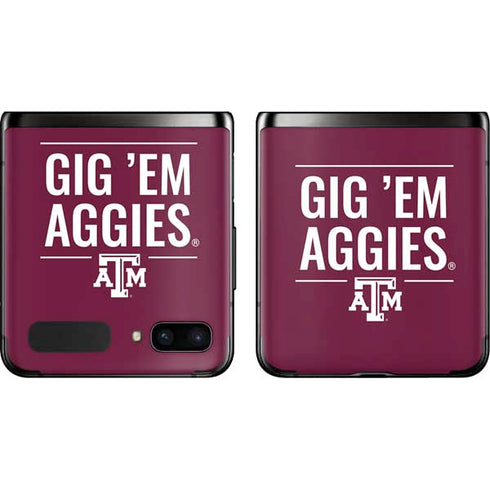 Texas A&M University Gig Em Aggies Galaxy Z Flip Skin