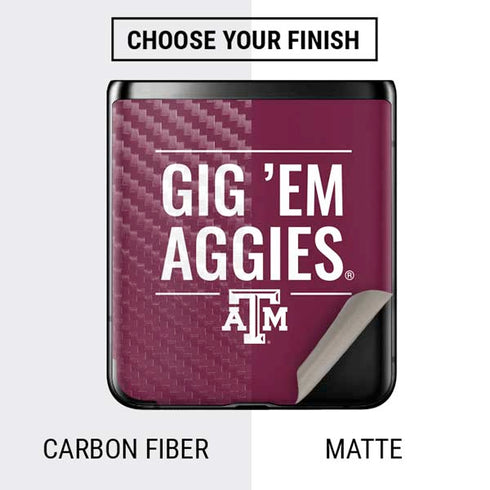 Texas A&M University Gig Em Aggies Galaxy Z Flip Skin