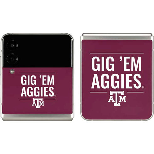 Texas A&M University Gig Em Aggies Galaxy Z Flip3 5G Skin