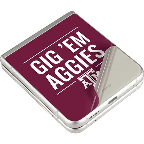 Texas A&M University Gig Em Aggies Galaxy Z Flip3 5G Skin