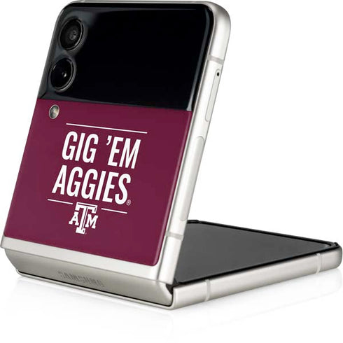 Texas A&M University Gig Em Aggies Galaxy Z Flip3 5G Skin