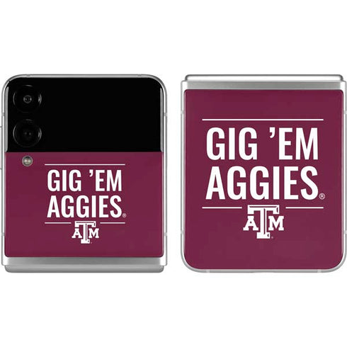 Texas A&M University Gig Em Aggies Galaxy Z Flip4 5G Skin