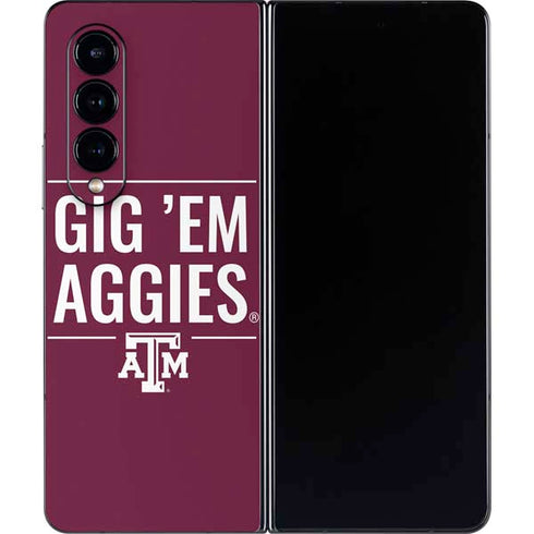 Texas A&M University Gig Em Aggies Galaxy Z Fold4 5G Skin