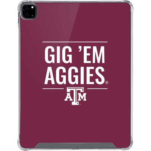 Texas A&M University Gig Em Aggies iPad Pro 12.9in (2020) Clear Case