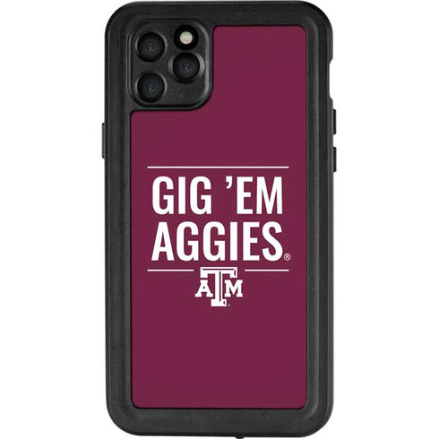 Texas A&M University Gig Em Aggies iPhone 11 Pro Max Waterproof Case