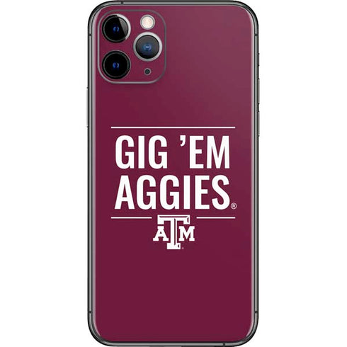 Texas A&M University Gig Em Aggies iPhone 11 Pro Skin