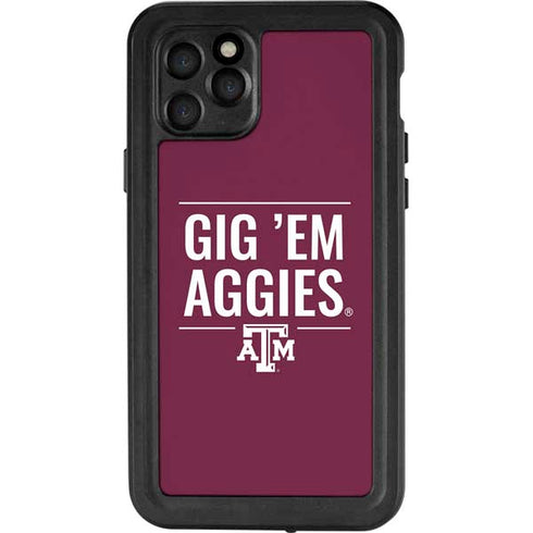 Texas A&M University Gig Em Aggies iPhone 11 Pro Waterproof Case
