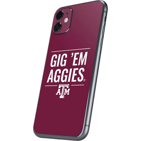 Texas A&M University Gig Em Aggies iPhone 11 Skin