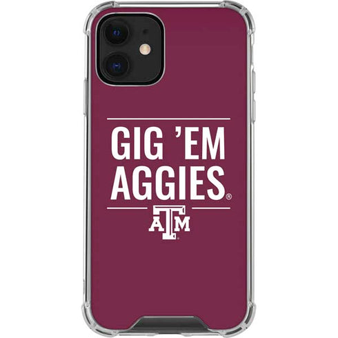 Texas A&M University Gig Em Aggies iPhone 12 Clear Case