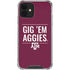 Texas A&M University Gig Em Aggies iPhone 12 Clear Case