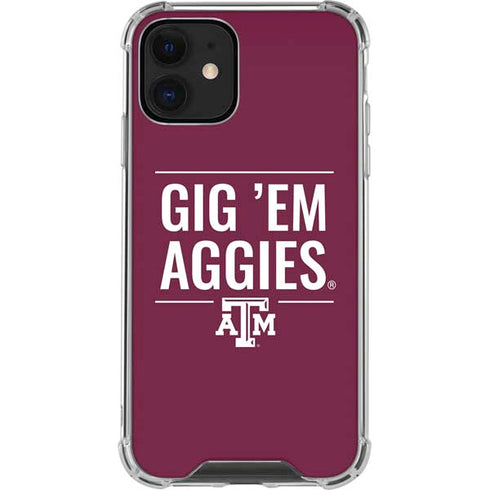 Texas A&M University Gig Em Aggies iPhone 12 Mini Clear Case