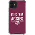 Texas A&M University Gig Em Aggies iPhone 12 Mini Clear Case