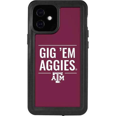 Texas A&M University Gig Em Aggies iPhone 12 Mini Waterproof Case