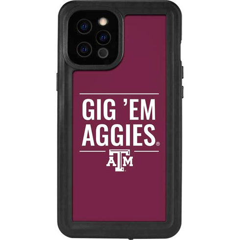 Texas A&M University Gig Em Aggies iPhone 12 Pro Max Waterproof Case
