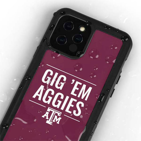 Texas A&M University Gig Em Aggies iPhone 12 Pro Max Waterproof Case