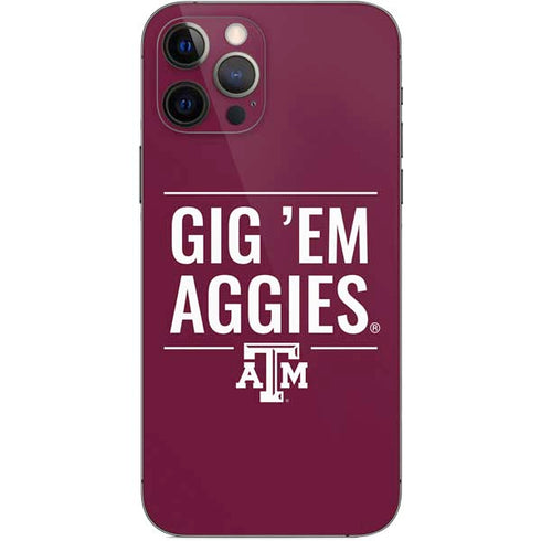 Texas A&M University Gig Em Aggies iPhone 12 Pro Skin