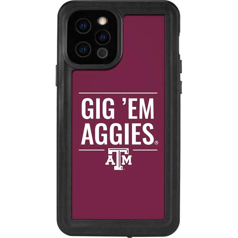Texas A&M University Gig Em Aggies iPhone 12 Pro Waterproof Case