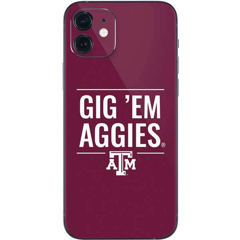 Texas A&M University Gig Em Aggies iPhone 12 Skin