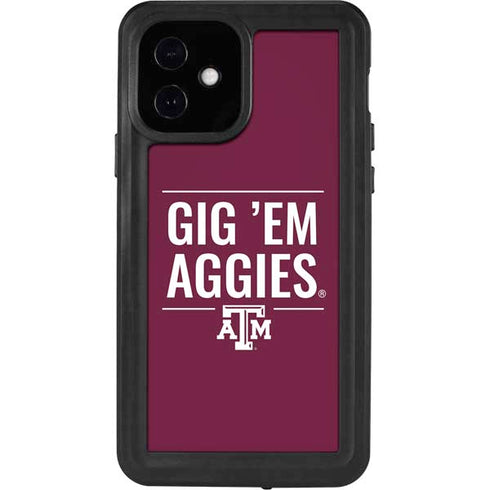Texas A&M University Gig Em Aggies iPhone 12 Waterproof Case
